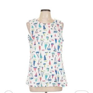 Colorful Sailboat Sleeveless Print Tank Top